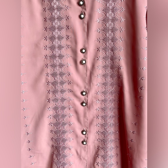 C&A Vintage Blouse UK 18 Pink/Cottagecore/Royalcore/Ethereal/Fairycore/Angelcore - Picture 5 of 11